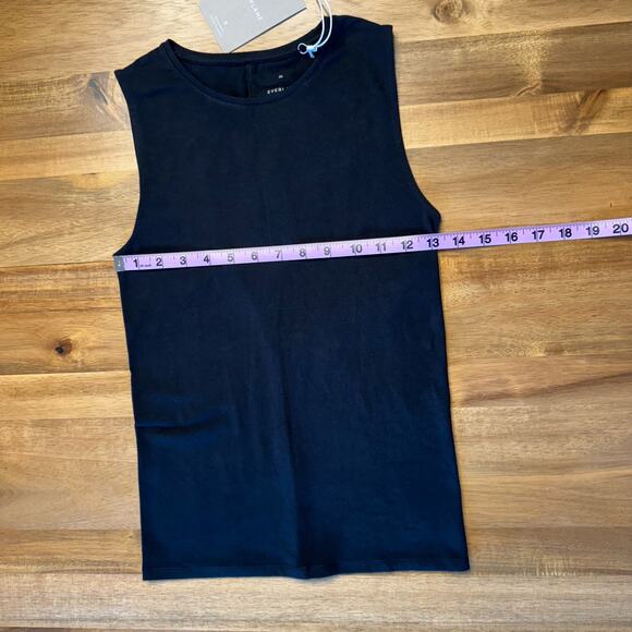 Everlane The Supima Form Stretch Tank Size Extra Small Black High Neck NWT - Picture 9 of 11